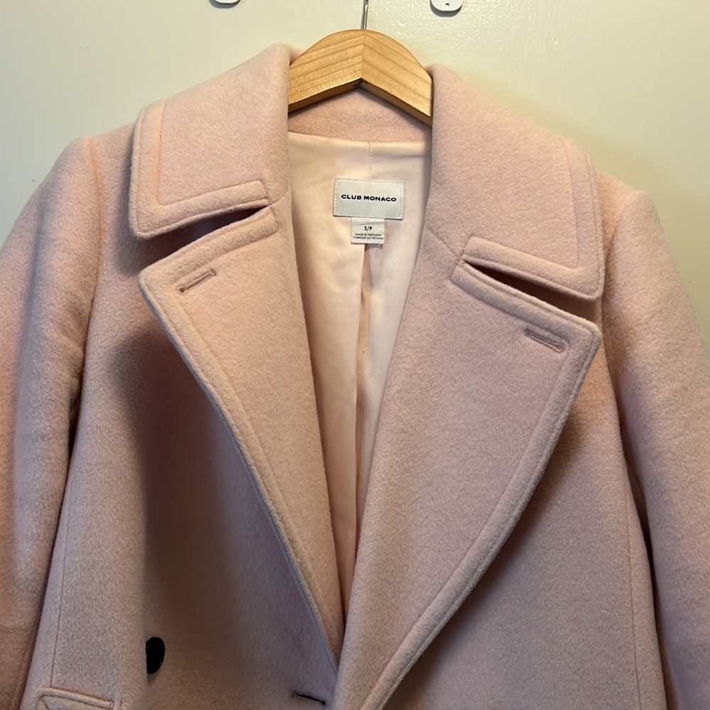 Club Monaco Pale Pink woolen long coat size small